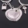 Hjerteformet nøkkelring - Love Heart - True Love - 2 stk