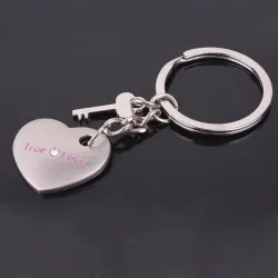 Hjerteformet nøkkelring - Love Heart - True Love - 2 stk