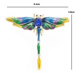 Spilla libellula in cristallo blu