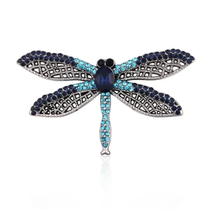 Elegant broche - med farverig krystal guldsmede