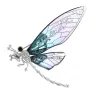 Fashionable metal brooch - large dragonfly with crystalsBrooches