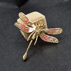 Elegant broche - stor krystal guldsmede