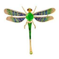 Broche de libélula de cristal colorido