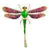 Broche libellule en cristal coloré