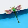 Farverig krystal guldsmedebroche