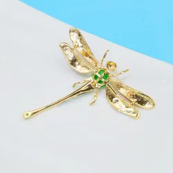 Farverig krystal guldsmedebroche