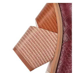 BotasElegantes botas de cuero - hasta la mitad de la pantorrilla - tacón de cuña grueso - estilo cowboy