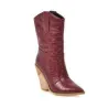 Snygga läderstövlar - halv vadlängd - tjock kilklack - cowboystil
