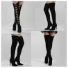 BotasBotas sexy de tacón alto, por encima de la rodilla, diseño de espalda hueca.