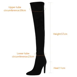 BotasBotas sexy de tacón alto, por encima de la rodilla, diseño de espalda hueca.