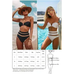 Baño y ropaConjunto de bikini sexy - con push up - cintura alta