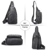 Sac poitrine élégant - sac à dos en cuir - motif peau de crocodile