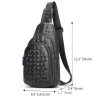 Stylish chest bag - leather backpack - crocodile skin patternBags