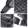 Stylish chest bag - leather backpack - crocodile skin patternBags