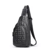 Stylish chest bag - leather backpack - crocodile skin patternBags