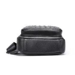 Stylish chest bag - leather backpack - crocodile skin patternBags