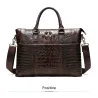 Luxurious leather handbag - with shoulder strap - crocodile skin pattern - genuine leatherBags
