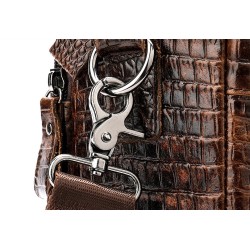Luksusowa skórzana torebka - z paskiem na ramię - wzór skóry krokodyla - skóra naturalnaTorebki