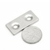 N35 - neodymium magnet - strong block - 40 * 20 * 3mm - with double 5mm hole - 2 piecesN35