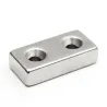 N35 - ímã de neodímio - bloco forte - 40 * 20 * 10mm - com furo duplo de 5mm - 1 peça