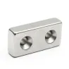 N35 - aimant néodyme - bloc puissant - 40 * 20 * 10 mm - avec double trou de 5 mm - 1 pièce