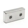 N35 - neodymium magnet - strong block - 40 * 20 * 10mm - with double 5mm hole - 1 pieceN35