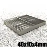 N35N35 - imán de neodimio - bloque rectangular resistente - 40 mm * 10 mm * 4 mm