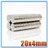 N35 - neodymmagnet - sterk rund skive - 20mm * 4mm