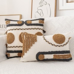 Ekskluzywna poszewka na poduszkę - bawełniany haft - Marokański styl BohoPoszewek na poduszki