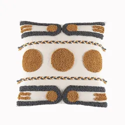 Capa de almofada exclusiva - bordado de algodão - estilo Boho marroquino