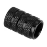 Svarte dekkventilkapper - aluminium - 4 stk