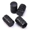 Partes de ruedaTapas de válvulas de neumáticos negras - aluminio - 4 piezas