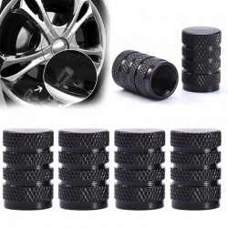 Tampas de válvula de pneu pretas - alumínio - 4 peças