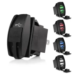 Universal USB-uttag - 3.1V -12V/24V - Laddningsport - LED