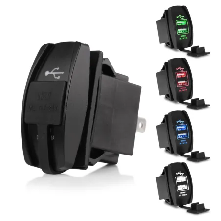 Soquete duplo USB universal - 3.1V -12V/24V - porta de carregamento - LED