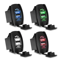 Universal USB-uttag - 3.1V -12V/24V - Laddningsport - LED