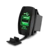 Universal USB dobbel kontakt - 3.1V -12V/24V - ladeport - LED