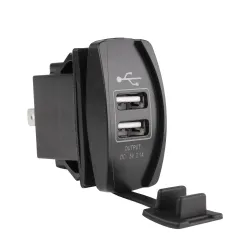 Soquete duplo USB universal - 3.1V -12V/24V - porta de carregamento - LED