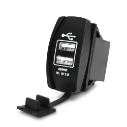 Universal USB dual socket - 3.1V -12V/24V - charging port - LEDChargers
