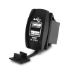 Universal USB dobbel kontakt - 3.1V -12V/24V - ladeport - LED