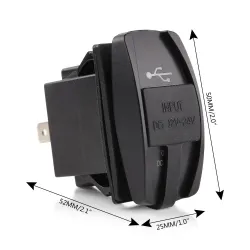 Double prise USB universelle - 3.1V -12V/24V - port de charge - LED