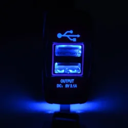 Universal USB dobbelt stik - 3,1V -12V/24V - opladningsport - LED