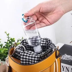 Butelka wielokrotnego napełniania - mini pojemnik - z haczykiem - odkażacz do rąk / dozownik mydła - 30ml / 50mlSkóra