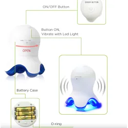 Mini professionel massager - afspænding - smertelindring - med LED - blæksprutteform