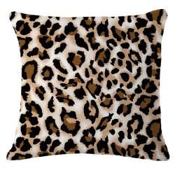 Housse de coussin déco - animal imprimé léopard - 45 cm * 45 cm