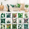 Housse de coussin déco - plantes tropicales - cactus - monstera - feuille de palmier verte - 45 cm * 45 cm