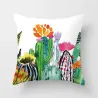 Housse de coussin déco - plantes tropicales - cactus - monstera - feuille de palmier verte - 45 cm * 45 cm