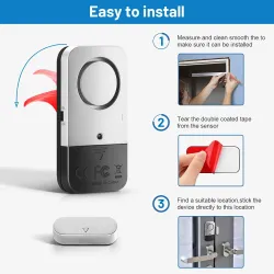 Dør / vindue magnetisk sensor - alarm - trådløs - tyverisikringssystem