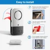 Dør / vindue magnetisk sensor - alarm - trådløs - tyverisikringssystem