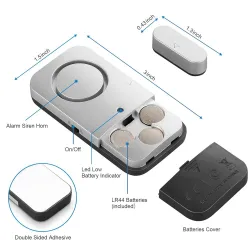 Dør / vindue magnetisk sensor - alarm - trådløs - tyverisikringssystem